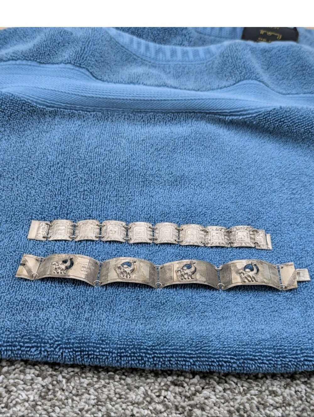 2 Vintage Peruvian Sterling Silver BraceletS Peru Both Combined 1.4 OZ